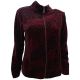 Style & Co. Petite Velour Printed Zip-Front Track Jacket Merlot Petite Medium