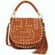 Sam Edelman Heidi Studded Saddle Bag Cognac