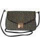 Tommy Hilfiger Jacquard Monogram Postino Black Beige Crossbody Handbag