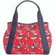 Tommy Hilfiger TH Painted Floral Canvas Tote Red (