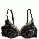 Tommy Hilfiger Modal Plunge Push Up Bra Rh72T Charcoal Heather Pinstripe 