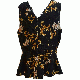Thalia Sodi Printed Peplum Top Deep Black Combo Large