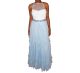 Teeze Me Juniors Glittered Colorblock WhiteSky Blue  Affordable Designer Brands
