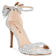 Ziginy Remi Two-Piece Dress Sandals Silver Mesh Glitter