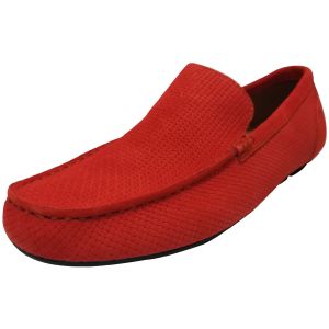 Alfani Mens Kendric Textured Drivers Suede Loafer Orange 10 M from Affordable Designer Brands