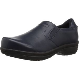 Easy Street Women's Easy Works Bind Slip Resistant Clogs Leather Navy 9M Affordable Designer Brands