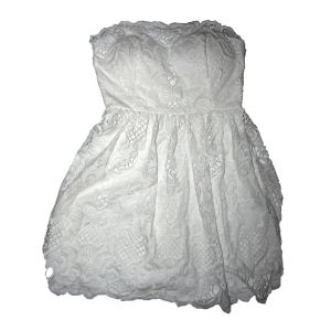 Jump Apparel Strapless Lace Fit & Flare Dress White Affordable Designer Brands