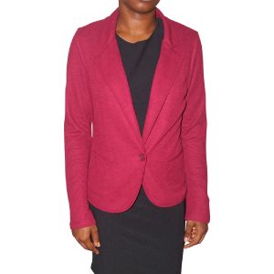 Freshman Juniors Ponte-Knit Blazer Peony Merlot 