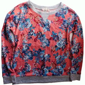 Hippie Rose Juniors Printed Pullover Sweater Peach Floral  Affordable Designer Brands