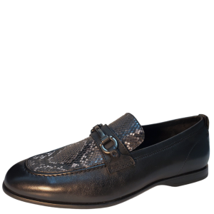 Kenneth Cole New York Mens Nolan Bit Slip on Leather Loafer Dark Grey Black 7.5M Affordable Designer Brands