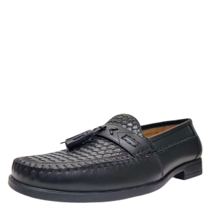 Nunn Bush Mens Strafford Tassel Woven Loafer Leather Black 8.5 W from Affordable Designer Brands