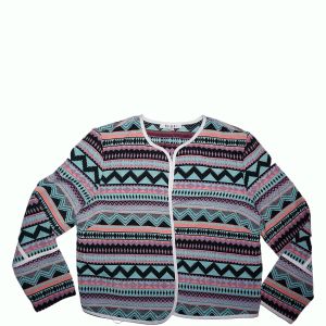 One Hart Juniors' Printed Open-Front Jacket Tribal Rave