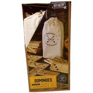 Refinery Jumbo Wood Dominoes 28 Piece Game Set