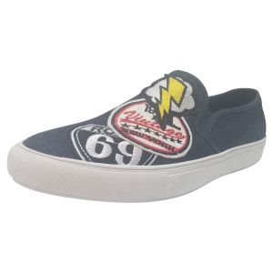 Steve Madden Mens Wasdin Slip-On Sneakers Navy Fabric 7.5 Affordable Designer Brands 
