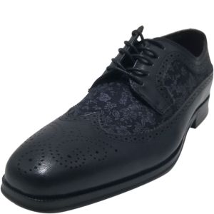Tallia Men's Sergio Mixed-Media Tweed Oxfords Dark Blue 8.5M from Affordabledesignerbrands.com