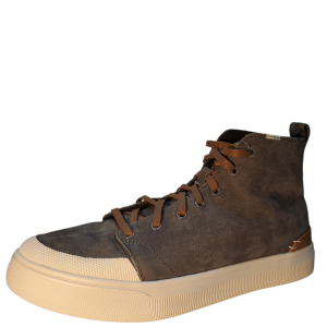 Toms Mens Travel Lite High Top Sneakers Tumbled Nubuck Leather Gunmetal Grey 9.5M Affordable Designer Brands