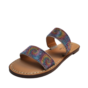 Wild Pair Womens  Shoes Ginnie Fabric Slip On Slide Sandals 5M Tie Dye Bling from Affordable Designer Brands