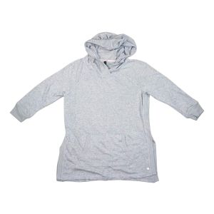 Calvin Klein Performance Textured Crossover-Neckline Hoodie Pearl Grey Heather Small