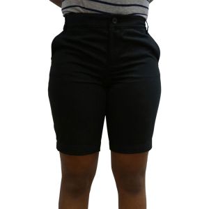 American Living Womens Twill Flat Front Cotton Black Shorts