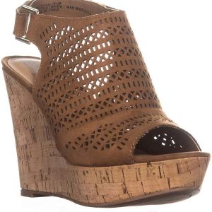 American Rag Charlize Perforated Platform Wedge Sandals Microsuede Brown 8M from Affordable Designer Brands