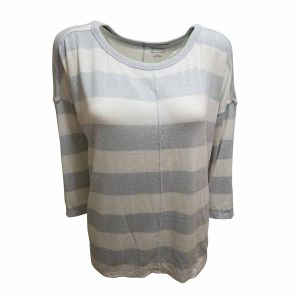 Calvin Klein Performance Striped Boat-Neck Sweatshirt  Grey Large