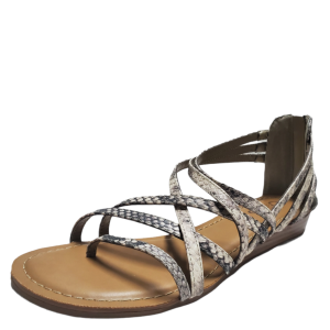 Carlos by Carlos Santana Women's Amara Strappy Sandals Natural Snake Grey 6 M from Affordable Designer Brands