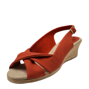 Easy Street Women's Maureen Espadrille Slingback Sandal Fabric Red 11W from Affordable Designer Brands