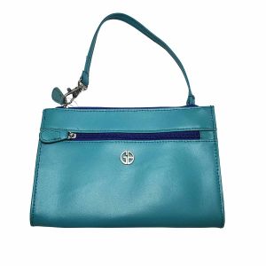 Giani Bernini New Teal Recycled Leather Wristlet Teal Green