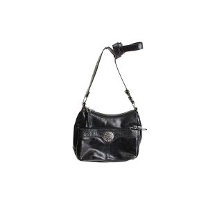 Giani Bernini Glazed Leather Black Hobo Shoulder Handbag