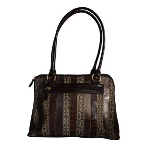 Giani Bernini Annabelle Patchwork Dome Brown Multicolored Satchel Handbag