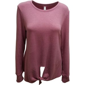 Ideology Soft Knotted Hem Long Sleeve Sweatshirt Desert Rose Pink Medium