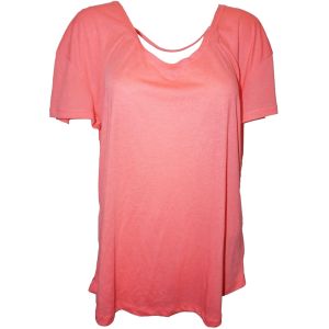 Ideology Draped Cutout-Back Tee 820 Neon Punch Lunch