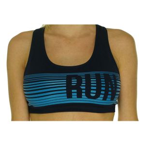 Ideology Striped Racerback Sports Bra Navy Serenity Small