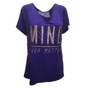 Ideology Mesh-Trim Graphic Mind Over Matter T-Shirt Purple  XXLarge Affordable Designer Brands