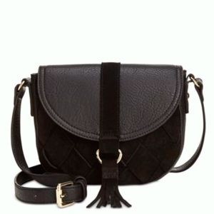 INC International Concepts Ella Saddle Bag Black