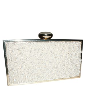 Inc International Concepts Lyvia Imitation Pearl Clutch Ivory Gold  Affordable Designer Brands