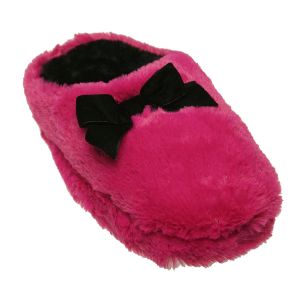 INC International Concepts Plush Bow Clog Slippers, Fuchsia