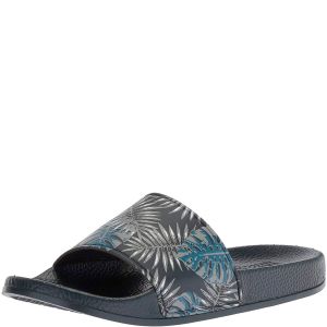 Kenneth Cole Reaction Men's Palm-Print Slide Sandals Navy Grey 7 M Affordable Designer Brands