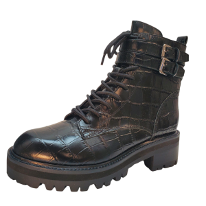 Marc Fisher LTD Barren 2 Embossed Barren Leather Platform Combat Boot 6 M from Affordable Designer Brands