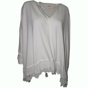 Style Co Open-Front Crochet-Hem Cardigan Top Winter White Medium