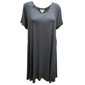 Style & Company Plus Size Short-Sleeve Swing Dress Mid Heather Grey