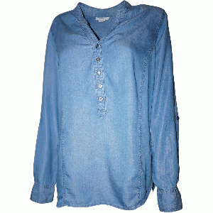 Style Co Denim Roll-Tab Tunic Top Sun Wash Small