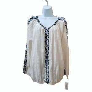 Style & Co. Women Floral Embroidered Peasant Top Love Yrslf Stil XLarge Affordable Designer Brands