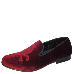 Steve Madden Men's Cranium Velvet Smoking Slippers Burgundy Velvet 7D Affordable Designer Brands