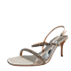 Badgley Mischka Women's Zane Slingback Sandals Soft White Satin Silver 10M from Affordable Designer Brands