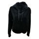 Calvin Klein Performance Cropped Velour Hoodie Jacket Black Small