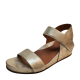 Gentle Souls By Kenneth Cole Womens Gisele Leather Wedge Sandals 9M Ice Gold from Affordable Designer Brands