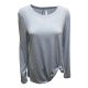 Ideology Knotted Long-Sleeve Top Sweatshirts Blue Medium