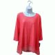 Jm Collection Lace Chiffon-Hem Top Coral Shell Large