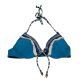 Lucky Brand Women's Swimsuit Mumbai Magic Underwire Halter Bra Bikini Top Blue Moon Medium